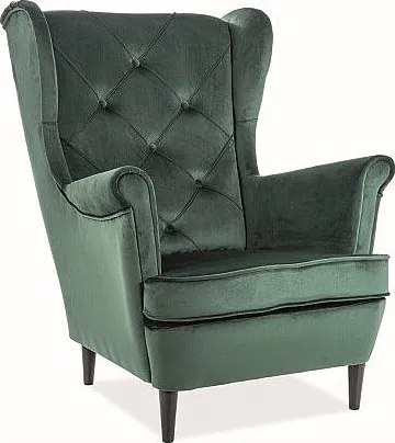 Fotel uszak LADY VELVET zielony