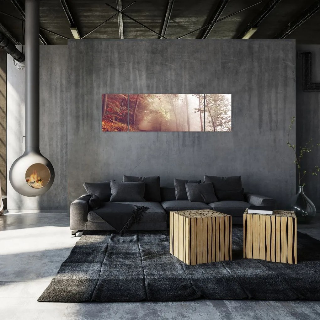 Obraz - Jesienny spacer po lesie (170x50 cm)