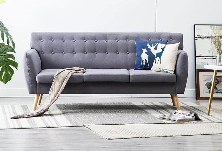 3-osobowa szara sofa pikowana - Elia
