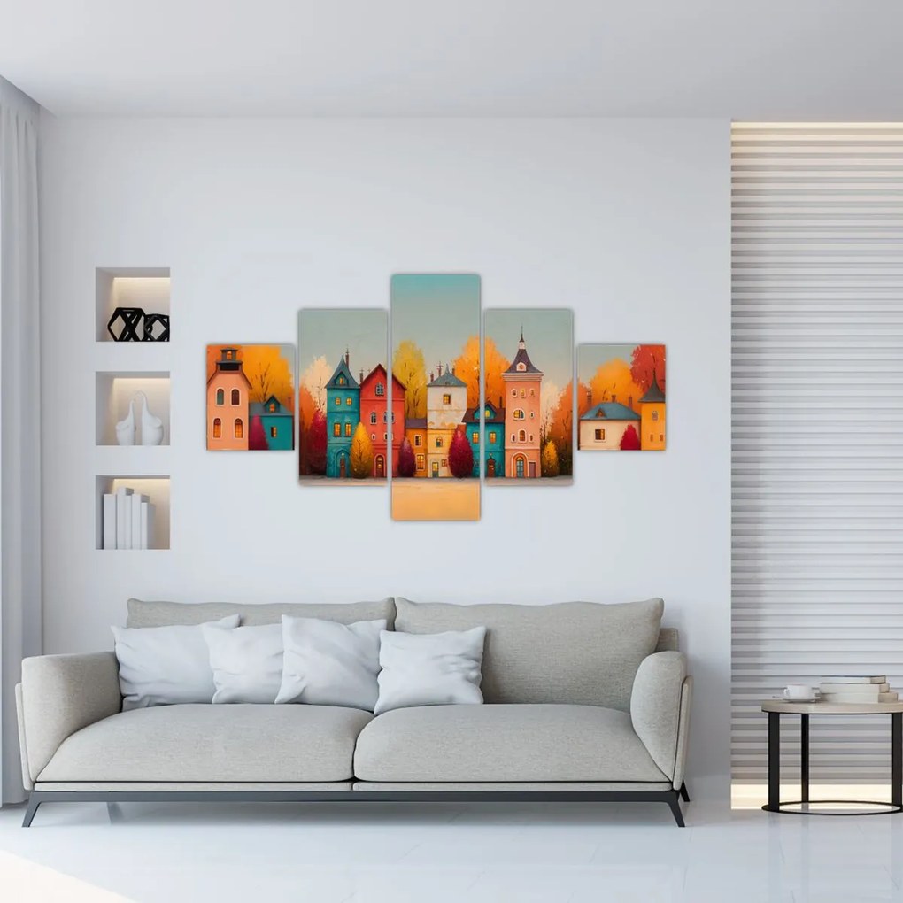 Obraz - Jesienna wieś (125x70 cm)