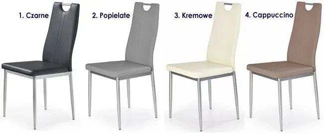 Kremowe metalowe krzesło tapicerowane E1-Z08