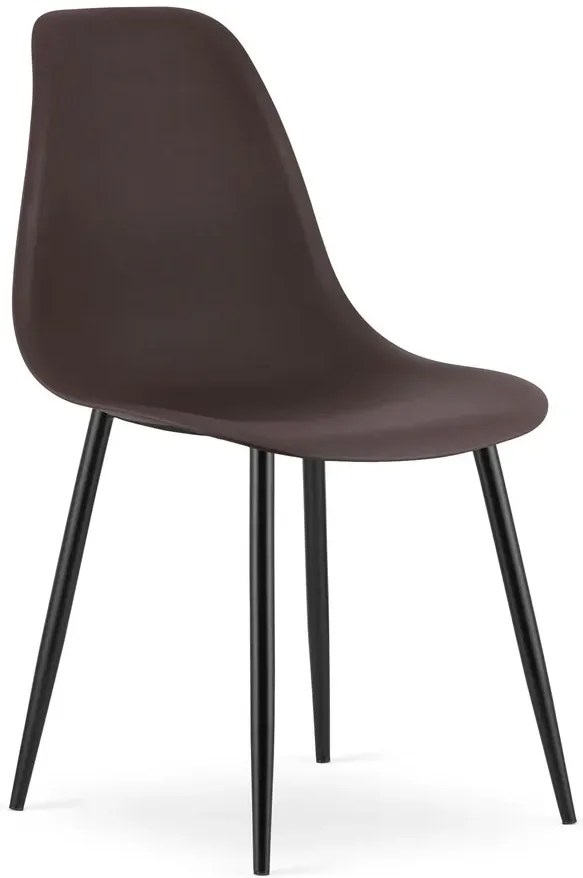 Brązowe krzesło nowoczesne z czarnymi nogami T0-K22