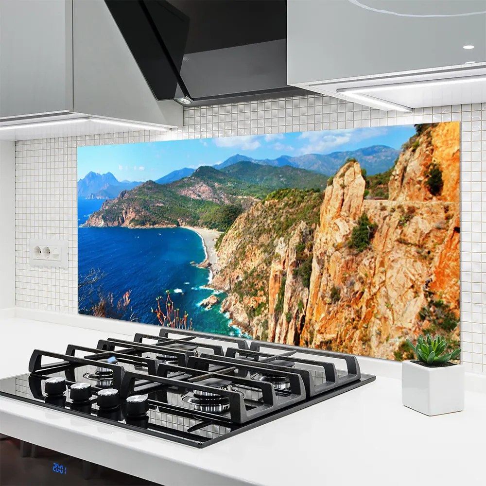 Panel Szklany Surowy Pejzaż Nadmorskich Skał