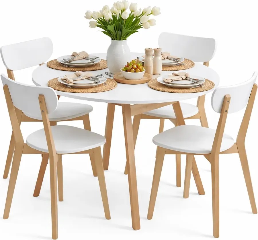 Okrągły rozkładany stół z 4 krzesłami N3-E44