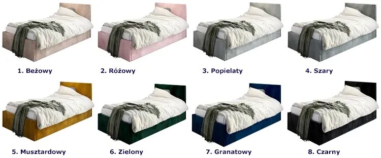 Różowe młodzieżowe łóżko z pojemnikiem Huzox 3X - 4 rozmiary