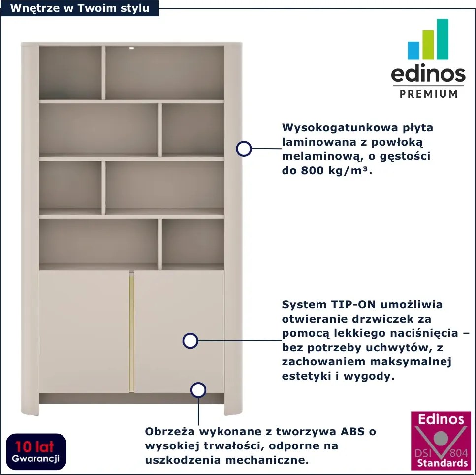 Kaszmirowy regał na książki z szafką P4-K05