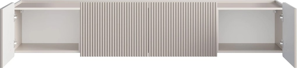 Szafka RTV Malmi 200 cm wisząca - kaszmir / złoty