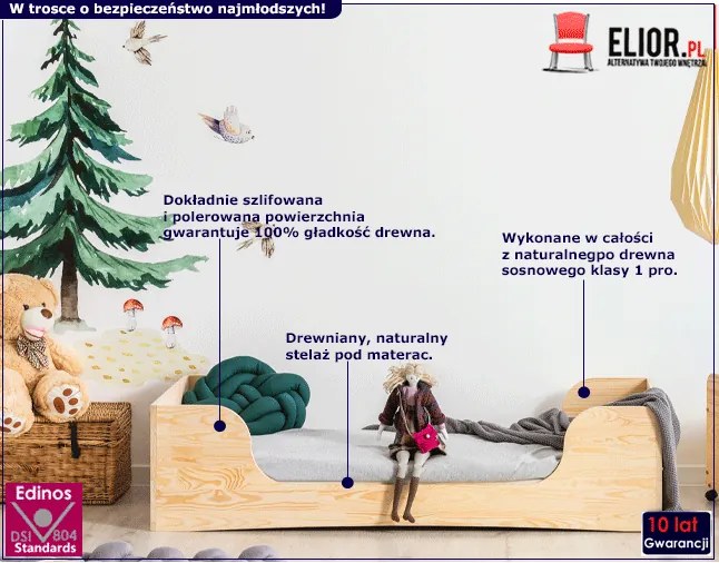 Drewniane łóżko młodzieżowe R3-T92