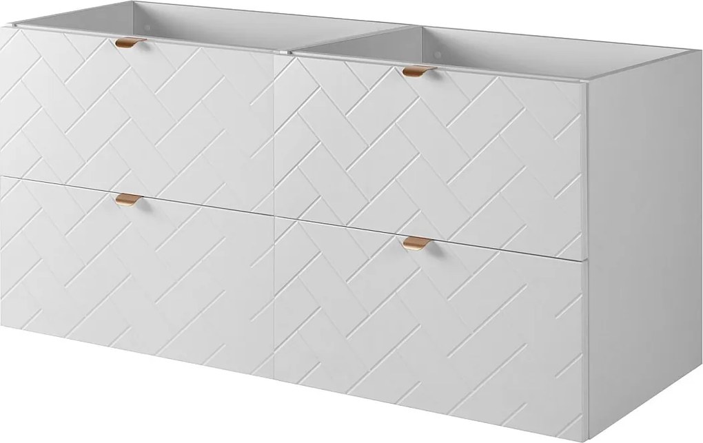 Meble łazienkowe, Biały Mat, 120 x 57 x 46 cm, złote uchwyty