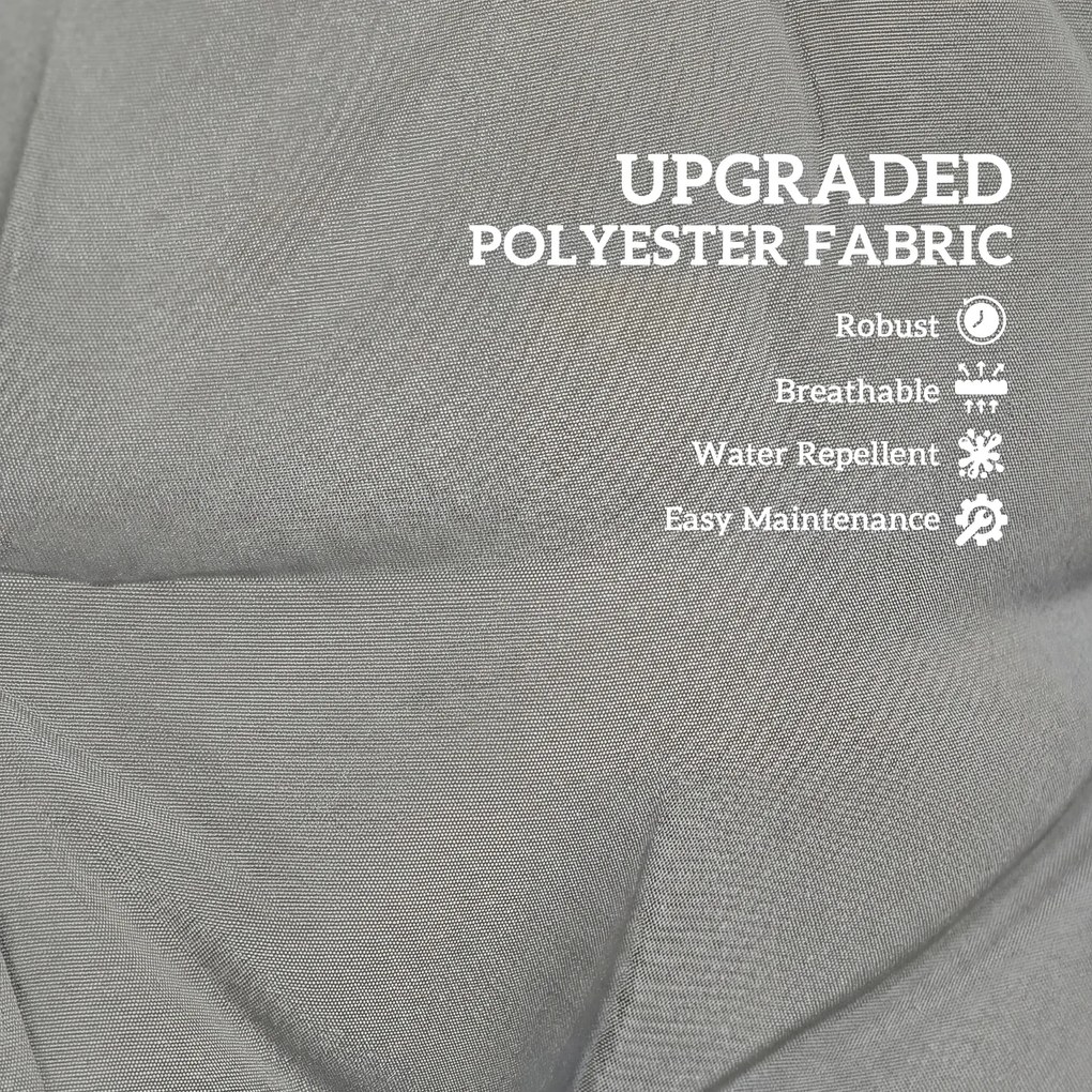 Outsunny Poduszki ogrodowe z oparciem i paskami, wodoodporne poduszki do wnętrz i na zewnątrz, jasnoszary | Aosom PL