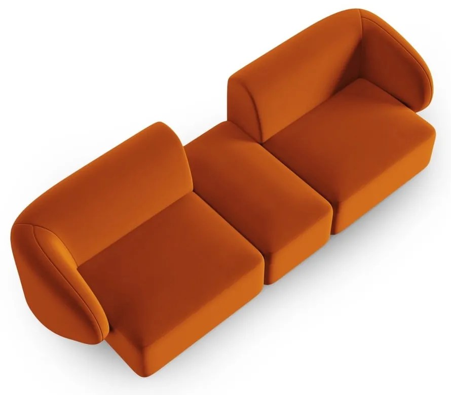 Aksamitna sofa w kolorze terakoty 246 cm Paolo – Milo Casa