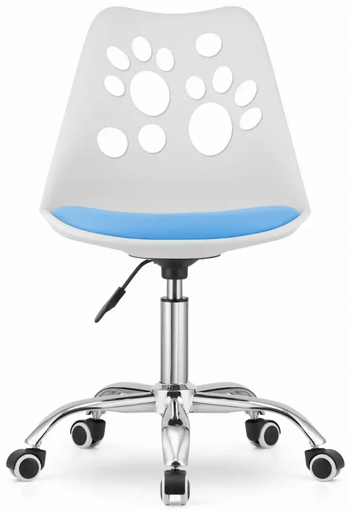 Zdrowe biało-niebieskie do biurka krzesło dla dziecka R3-F03