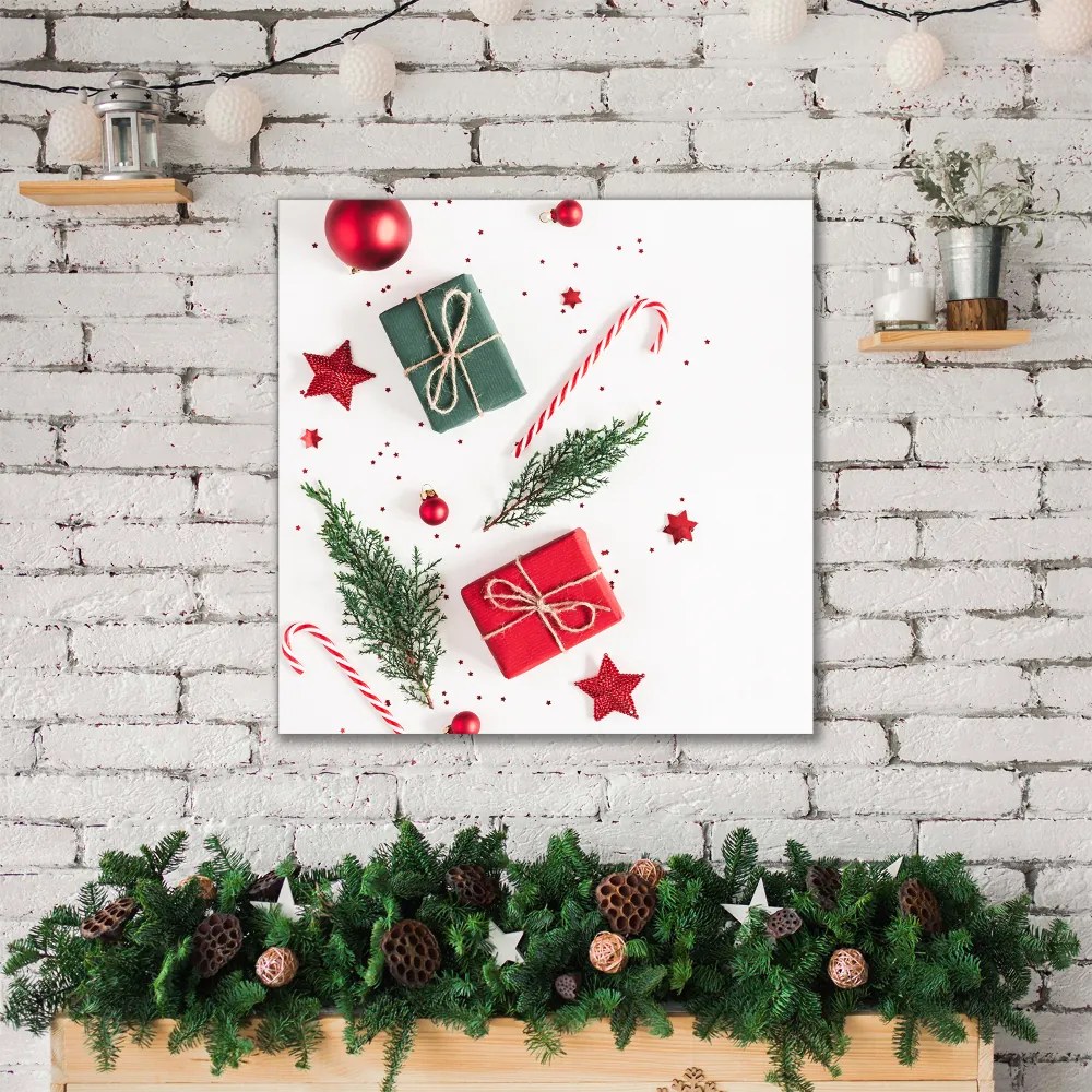 Obraz Canvas Prezent Słodycze Bombki Święta