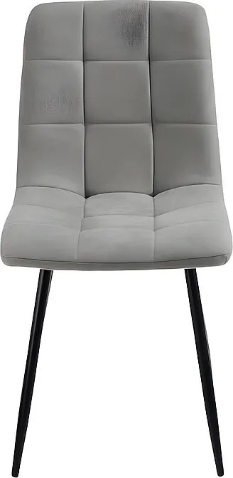 Komplet 4 nowoczesnych krzeseł do jadalni w kolorze jasnoszarym, w tkaninie "Milly" z siedziskiem tapicerowanym, 45x53 cm, 88 h