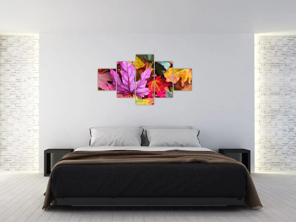 Obraz - jesienne liście (125x70 cm)