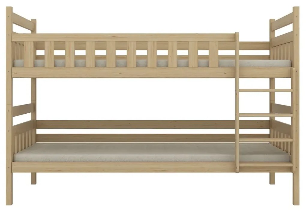 Łóżko piętrowe BARTEK 200x90 sosna nielakierowana drewniane z szufladami KOCOT KIDS