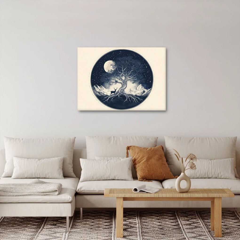 Obraz – Magiczne drzewo z jeleniem I. (70x50 cm)