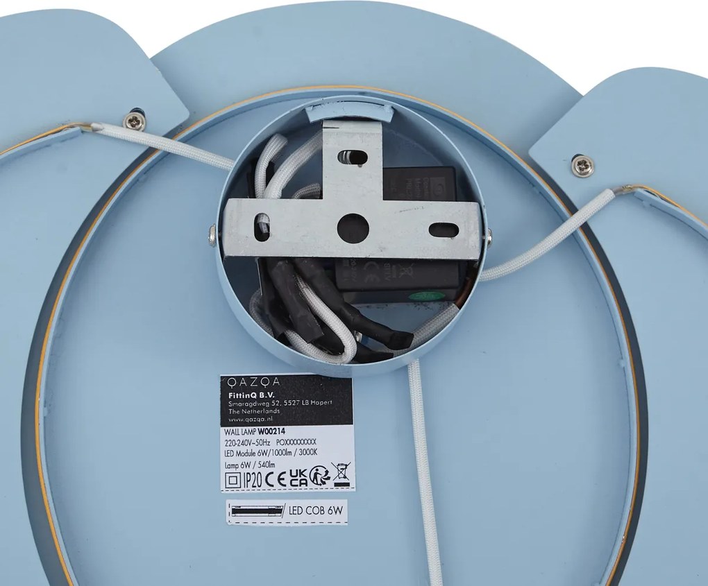 Dziecięca lampa ścienna niebieska z LED z 3-stopniowym ściemnianiem - Ellie the Elephant