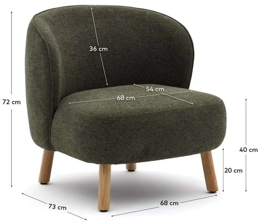 Zielony fotel z tkaniny szenilowej Ulit – Kave Home