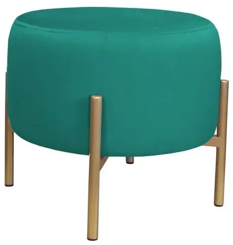 Pufa WILFRED MG VELVET morska/złota ATOS