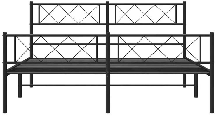 Czarne metalowe łóżko małżeńskie 160x200cm - Raffa