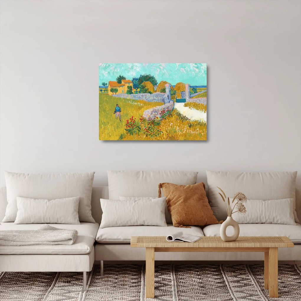 Obraz na szkle - Vincent van Gogh, Farmhouse in Provence, reprodukcje (70x50 cm)