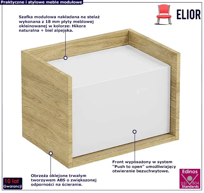 Szafka modułowa hikora + biel alpejska - Afilia 7X