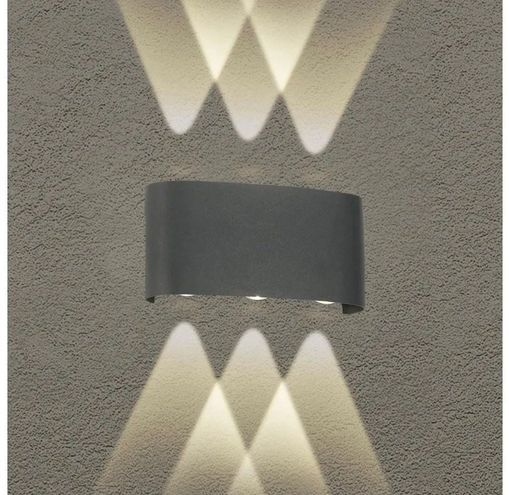 Brilagi - LED zewnętrzna oprawa ścienna FLAREBOX LED/6W/230V antracyt IP65