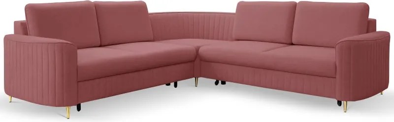 Narożnik LAREN nowoczesna sofa z funkcją spania pojemnik na pościel lewa strona CASTEL 59 251x251x85 cm