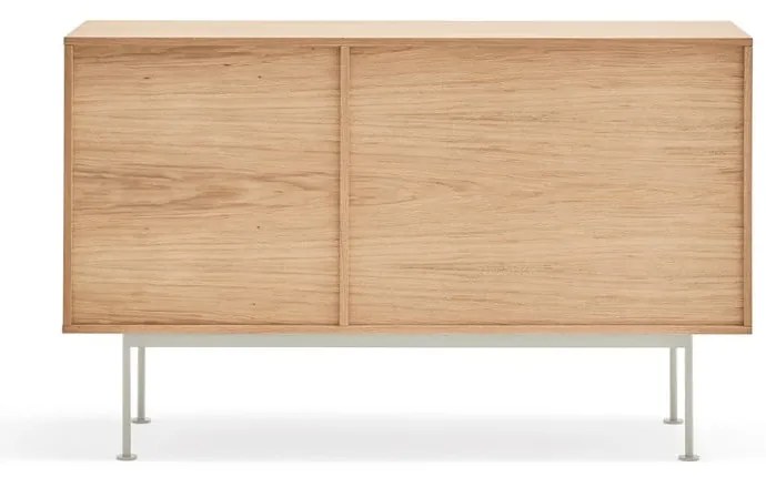 Kremowobiała komoda w dekorze drewna dębowego Teulat Yoko, szer. 128 cm
