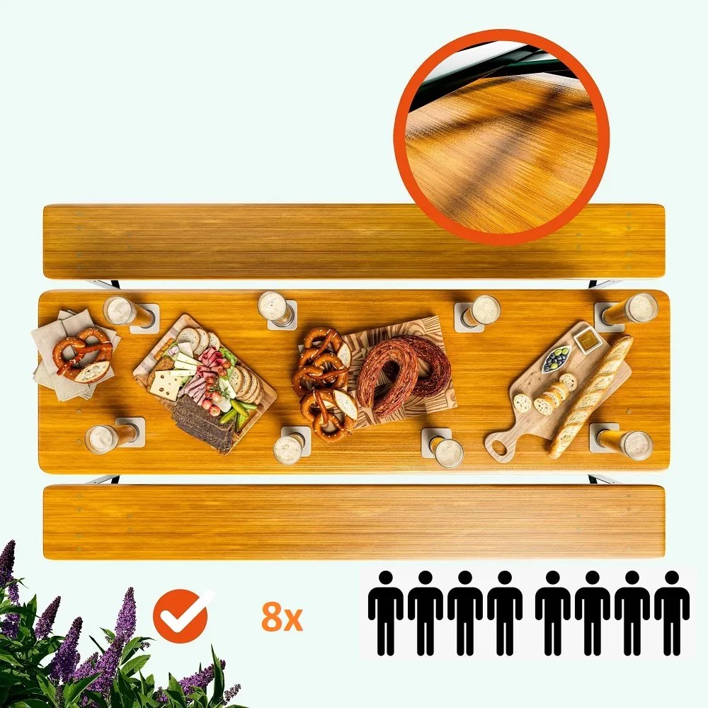 Zestaw piwny KLASIK, 170cm, naturalny brąz Casaria