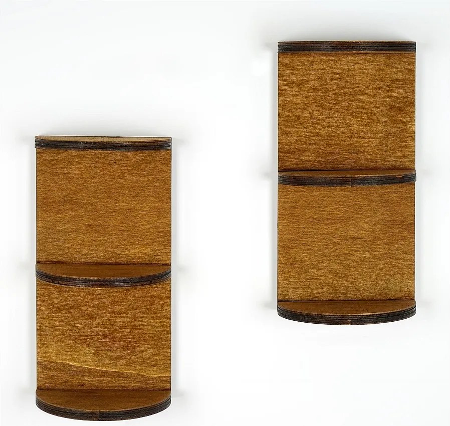 Półka ścienna ze sklejki – 30 x 15 x 9 cm – orzech