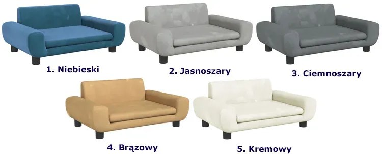 Niebieska sofa dla chłopca na nóżkach - Zova