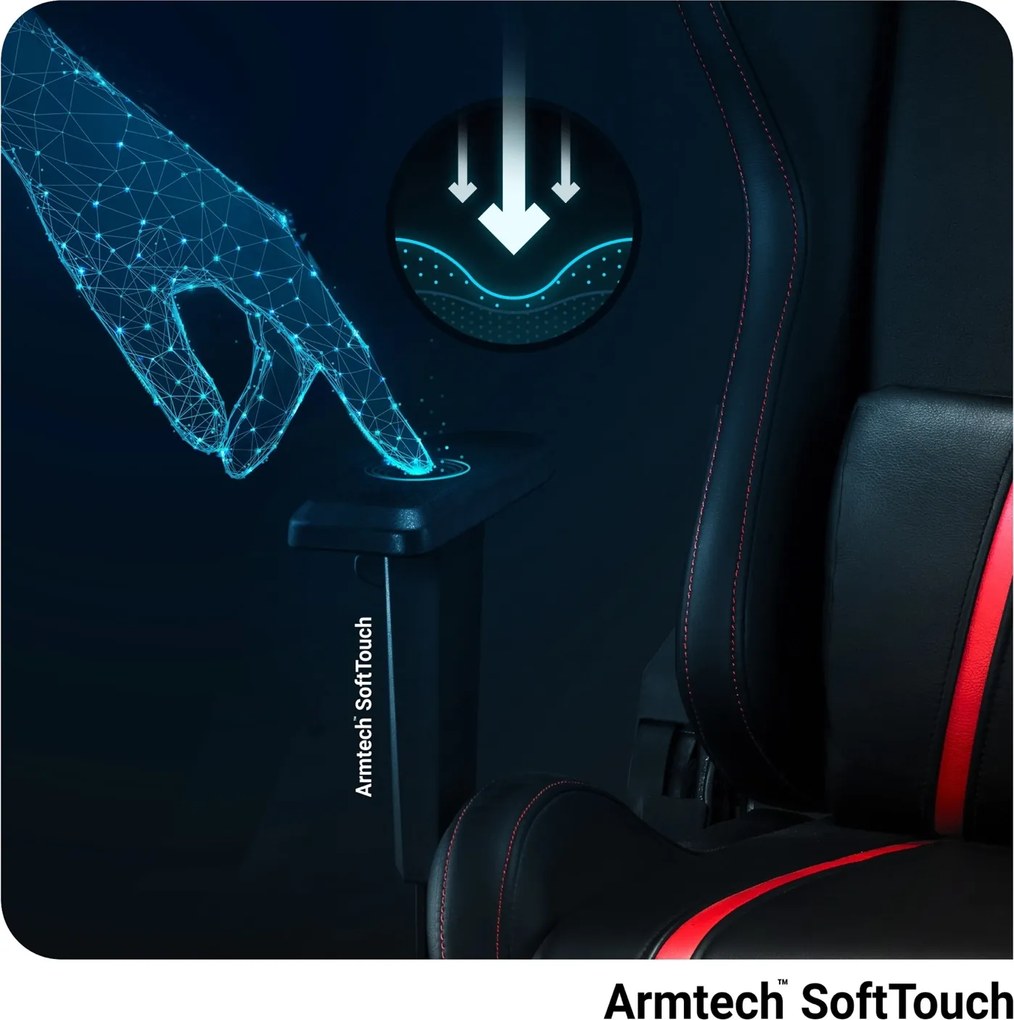 Fotel gamingowy młodzieżowy Diablo X-One 2.0 Small Size, kolor czarno-czerwony