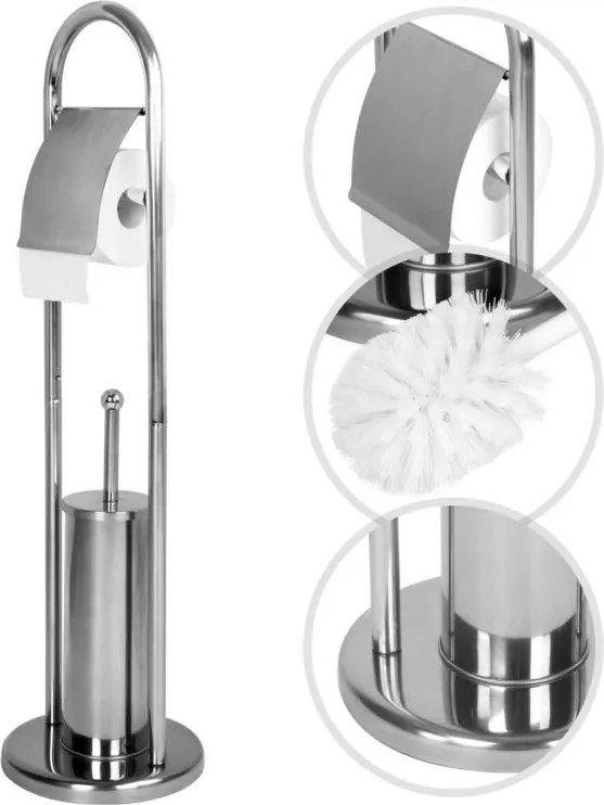 AQUAMARIN Wolnostojący zestaw WC 81 x 22 x 22 cm, srebrny