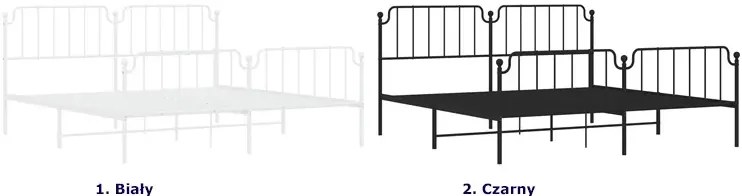Białe metalowe łóżko małżeńskie 140x200 cm R8-R32