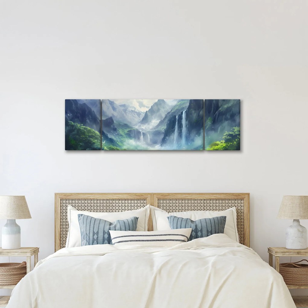 Obraz - Dolina wodospadów (170x50 cm)