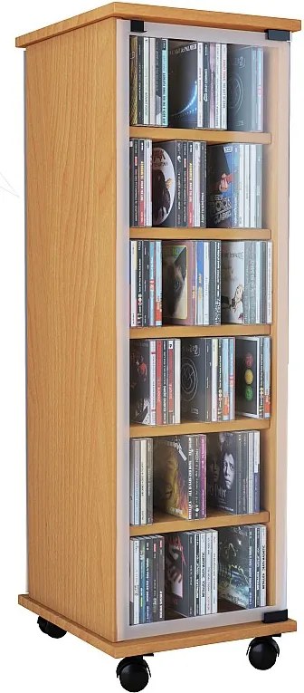 Drewno CD DVD Stand Regal Valenza Drzwi szklane