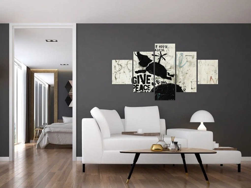 Obraz - Słoń nad ziemią (125x70 cm)