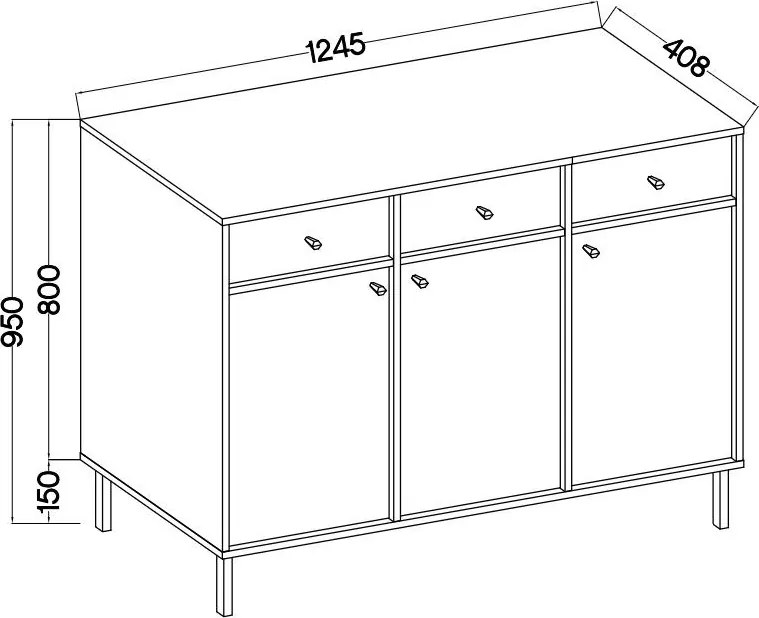 Komoda TORINO 125 cm do Salonu Sypialni Odcienie zieleni