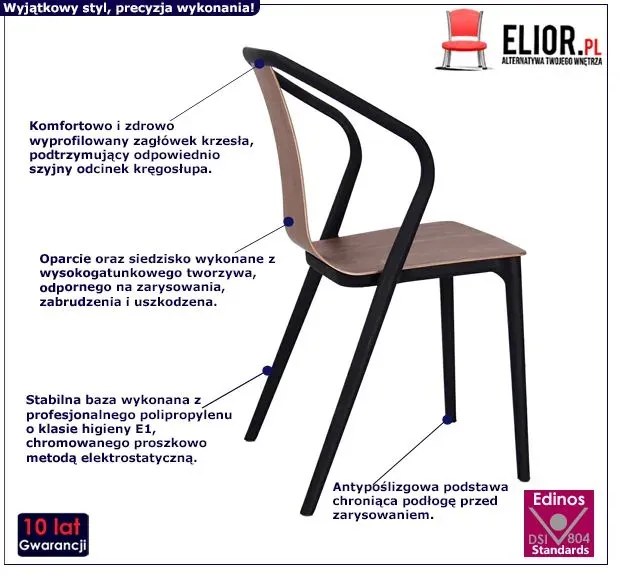 Industrialne krzesło tulipan orzech A8-H24