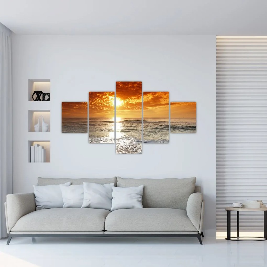 Obraz zachód słońca na Korsyce (125x70 cm)