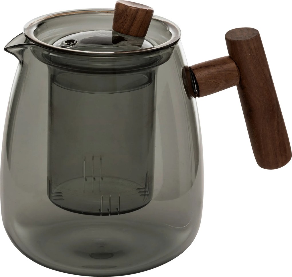 Dzbanek do zaparzania z szarego szkła TWISTED LIME, 800 ml