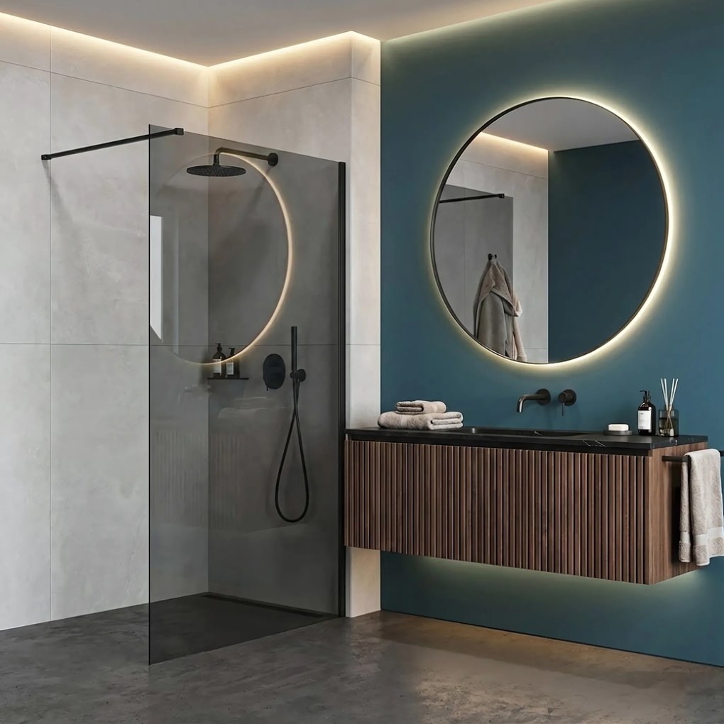 Kabina prysznicowa Walk-In Rea Flexi Grey / Black 110