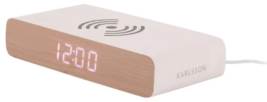 Budzik cyfrowy z ładowarką bezprzewodową Retro Flat LED – Karlsson