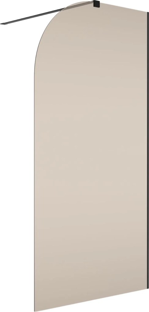 Ścianka prysznicowa WALK IN FIX brązowa półokrągła 8 mm MOLIS NATURE brown moon MASSI | różne rozmiary : Kolor profili kabiny - złoty, Szerokość ścianki - 70 cm, Typ montażu - WALK in FIX (Do ściany)