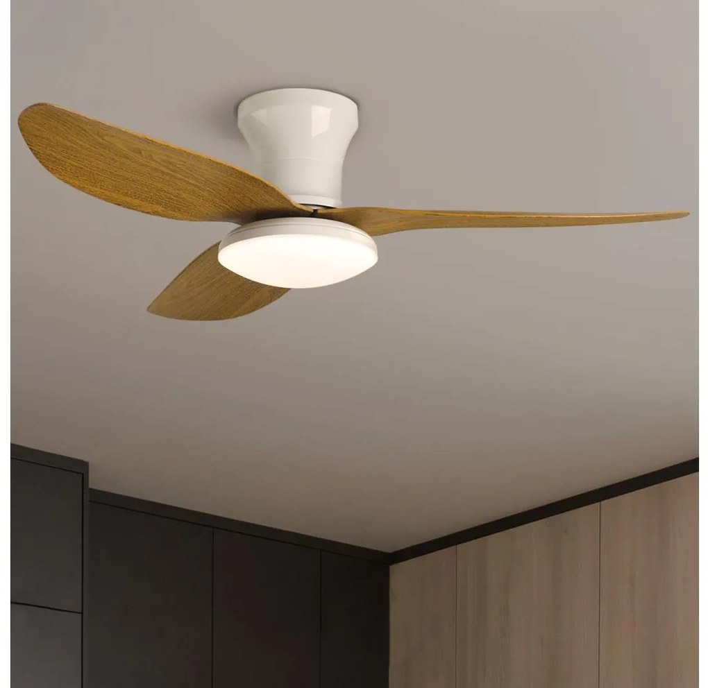 Brilagi-LED wentylator sufitowy 30W 230V 3000-6500K biały/brąz + DO