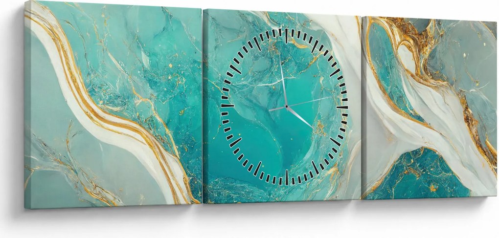 Obraz - Projekt marmuru II. (z zegarem) (90x30 cm)