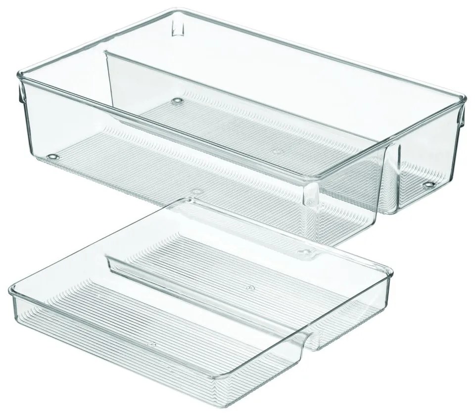 Dwupoziomowy organizer do szuflad kuchennych iDesign Linus, 31x20 cm