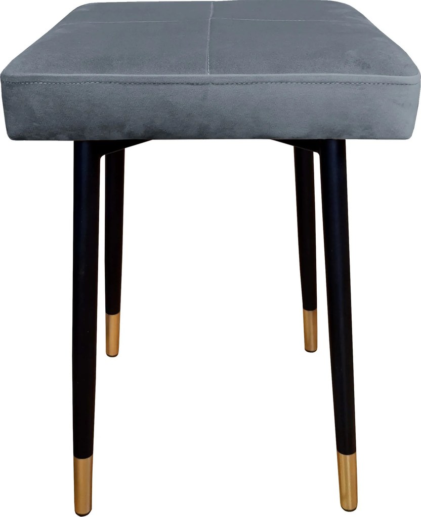 Taboret MAX tkanina Welur stelaż metalowy STOŁEK LOFT : Kolor nogi - Czarno-złota stożek, Kolor tkaniny - VELVET - BL14, Typ tkaniny - Velvet